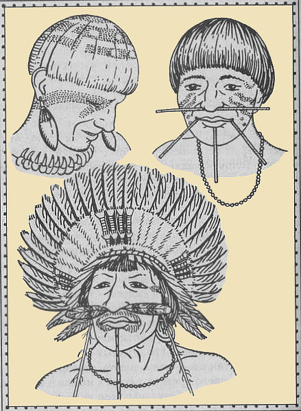 Представители различных индейских племен в традиционных уборах