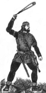 Славянский воин с пращой