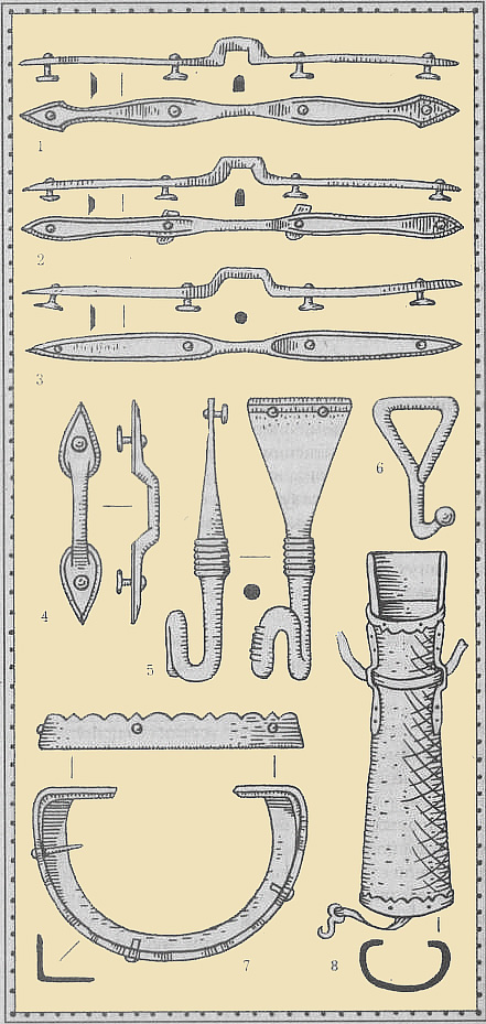 Железные петли, крючки и оковки кожаных тулов (IX–X века)