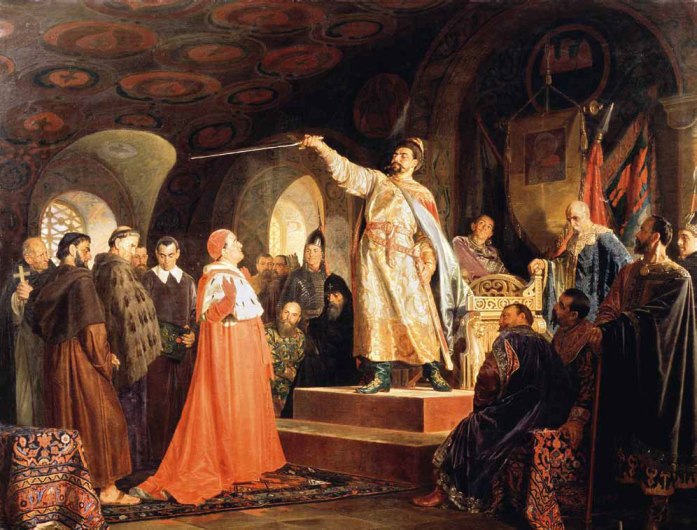 Роман Галицкий принимает послов Папы Иннокентия III